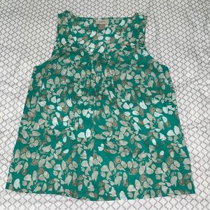 Loft Green Printed Cotton Blouse